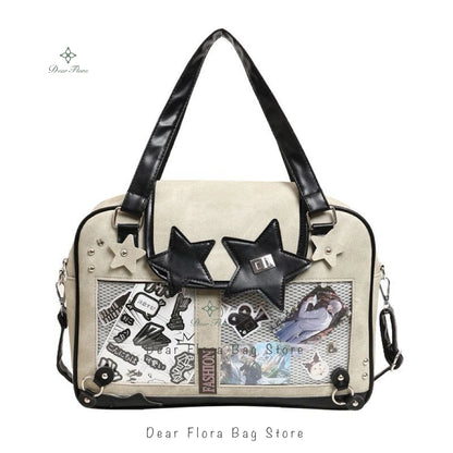 Transparent DIY Ita Shoulder Bag for Pins & Collectibles