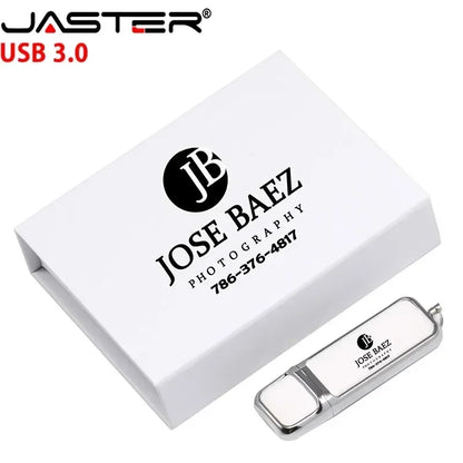 JASTER USB 3.0 Leather Memory Stick with Free Custom Logo & Presentation Box