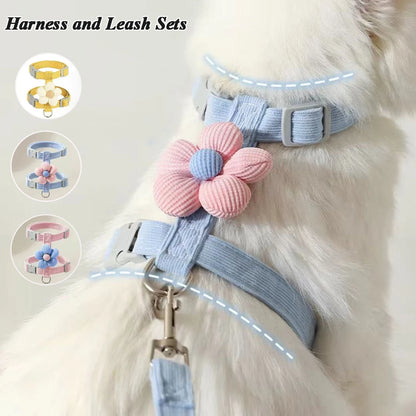 Breathable Adjustable Dog & Cat Harness with Leash Set