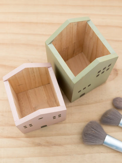 Wooden House Pen Holder & Desktop Organizer