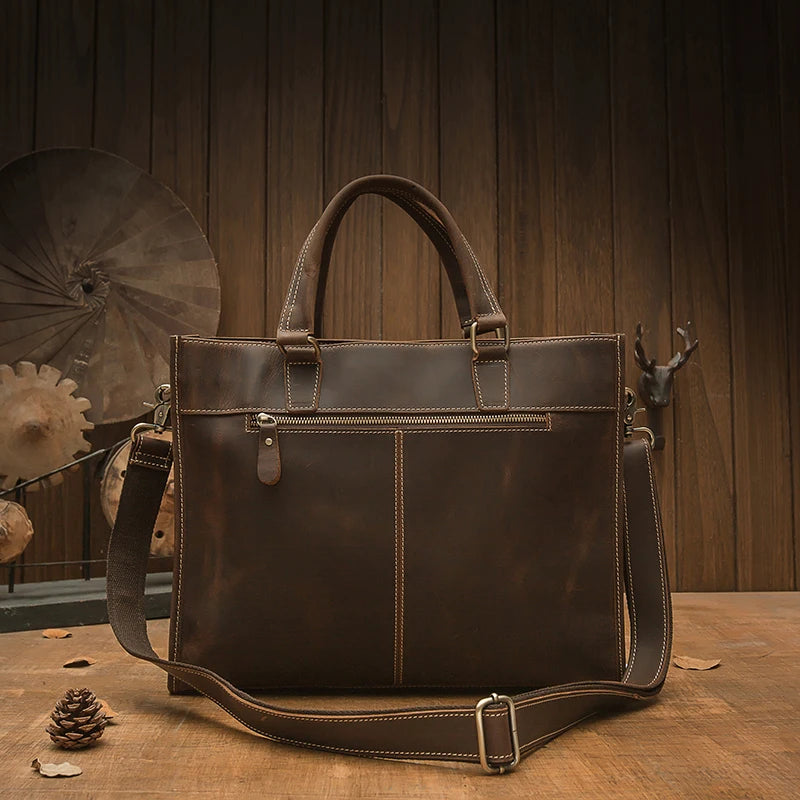 Crazy Horse Leather Handbag