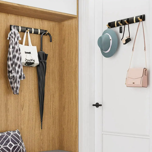 Aluminum Wall-Mounted Hook Rack for Clothes & Towels