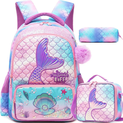 Girls School Backpack & Lunch Bag Set