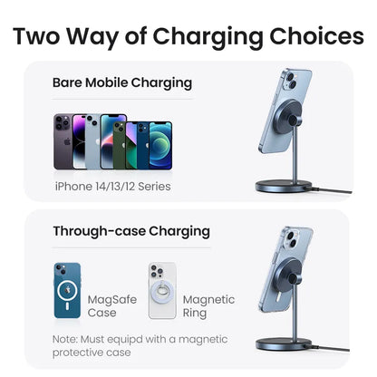 Ugreen Magnetic Wireless Charger Stand 2-in-1 For iPhone 15 14 Pro Max