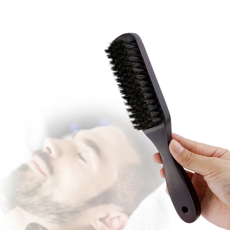 Wood Handle Boar Bristle Hair & Beard Brush