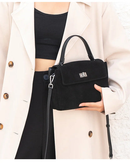 Women’s Suede Leather Flap Shoulder & Crossbody Bag