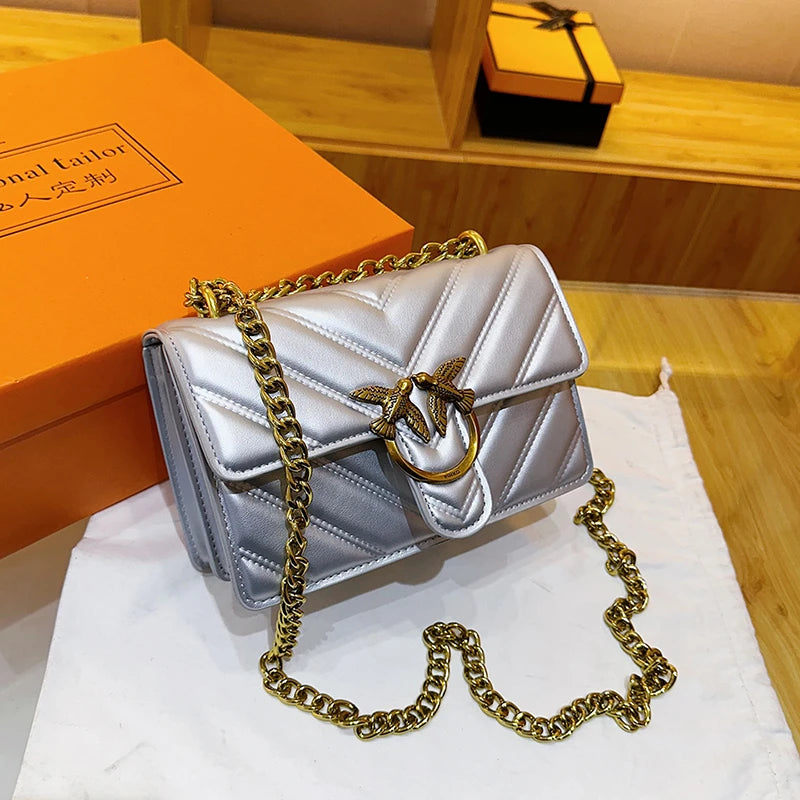 Luxury Quilted Leather Crossbody Handbag