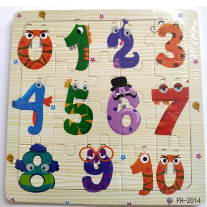 Wooden Cartoon Animal & Vehicle Jigsaw Puzzle