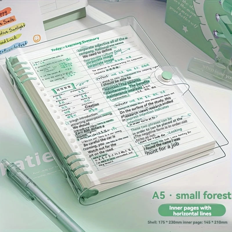A5 Transparent PVC Binder Notebook