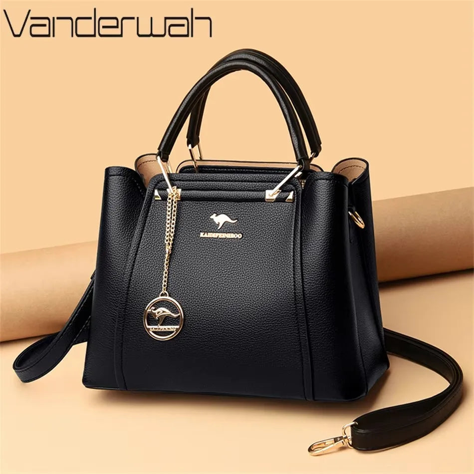 Large Capacity Women’s Leather Tote Handbag