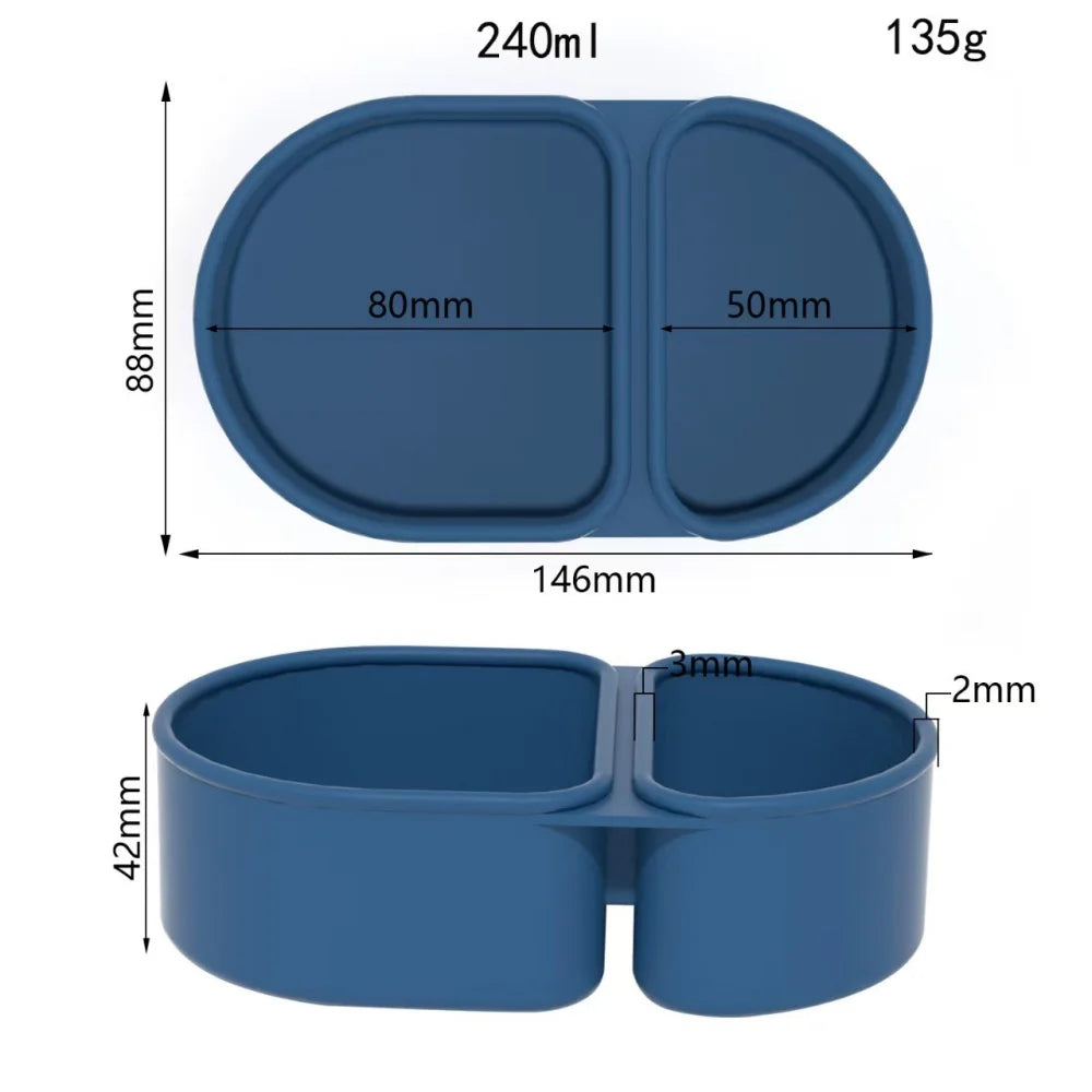 Premium Silicone Double Compartment Snack Box