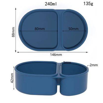 Premium Silicone Double Compartment Snack Box