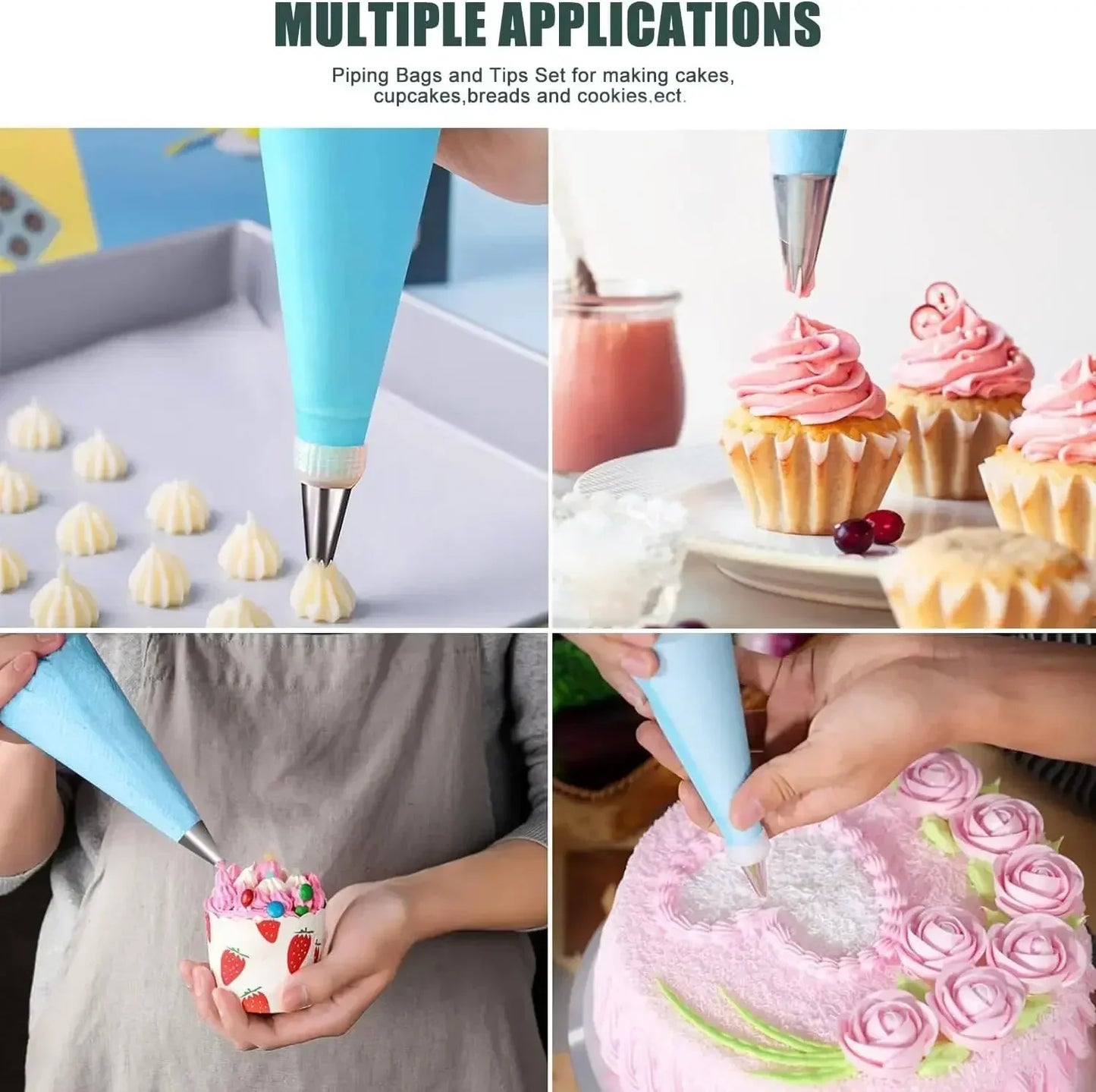 Reusable Silicone Piping Bag Cake Decorating Set