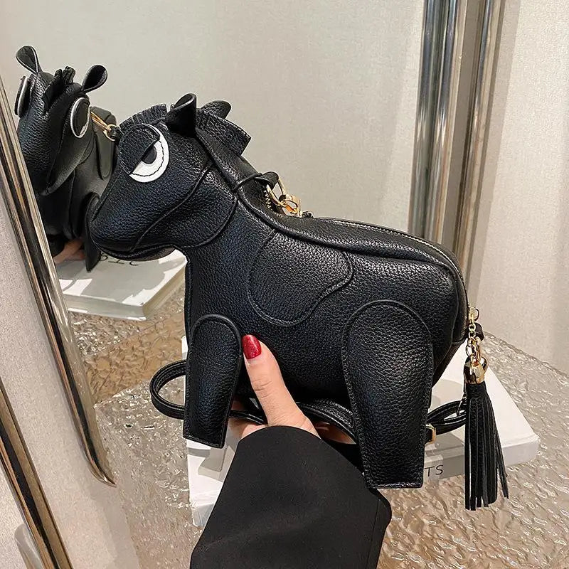 Horse-Shaped PU Leather Crossbody Shoulder Bag