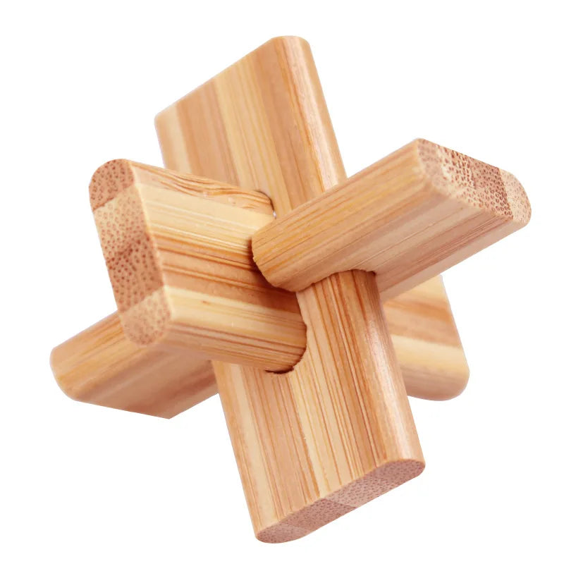 Wooden Kong Ming & Lu Ban Lock 3D Brain Teaser Puzzle