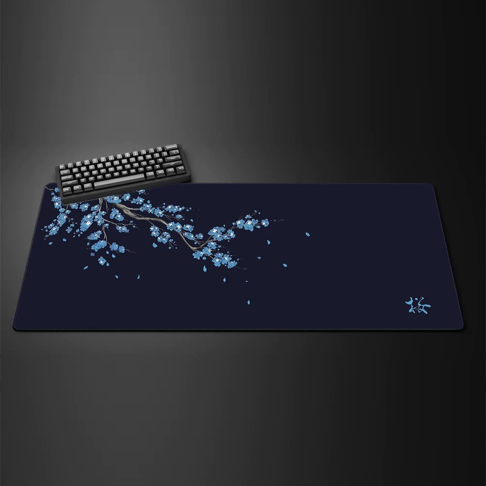 Black Sakura Extended Gaming Mouse Pad