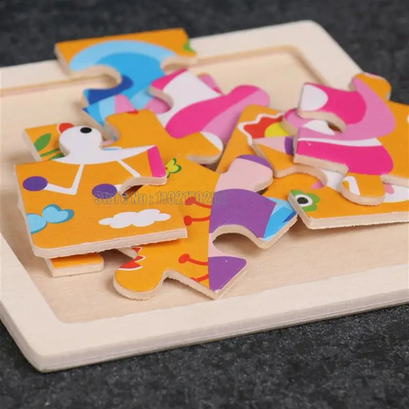 Mini Wooden 3D Puzzle Set for Kids