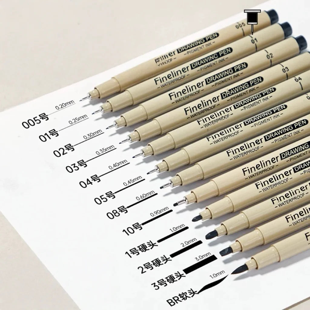 Waterproof Black Fineliner Drawing Pen