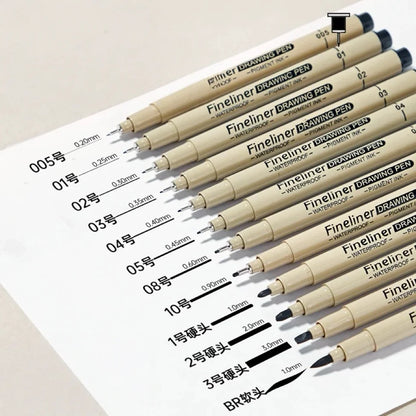 Waterproof Black Fineliner Drawing Pen