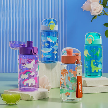 18.6oz Cartoon Water Bottle with Rope