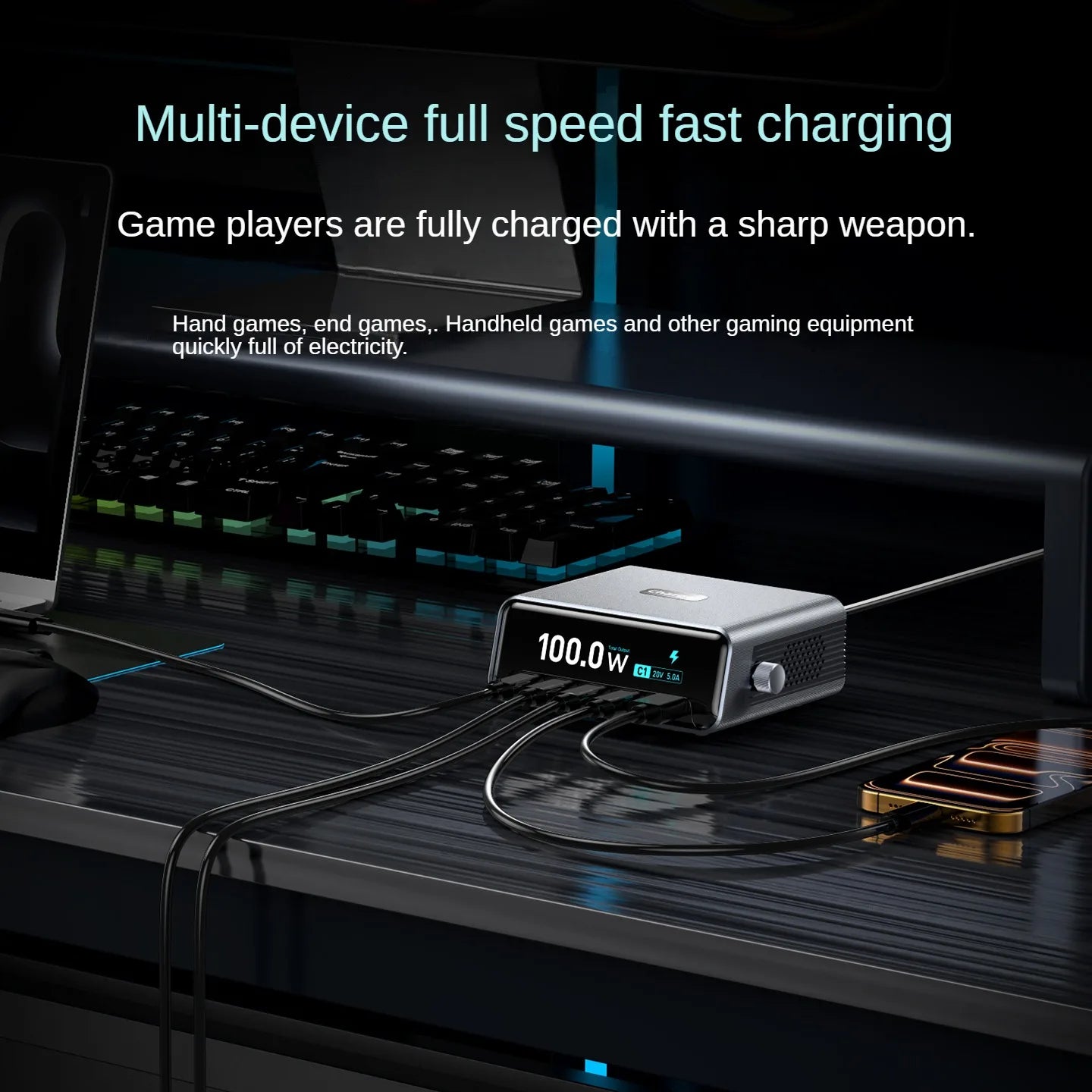 100W GaN 5-Port Smart Desktop Fast Charger