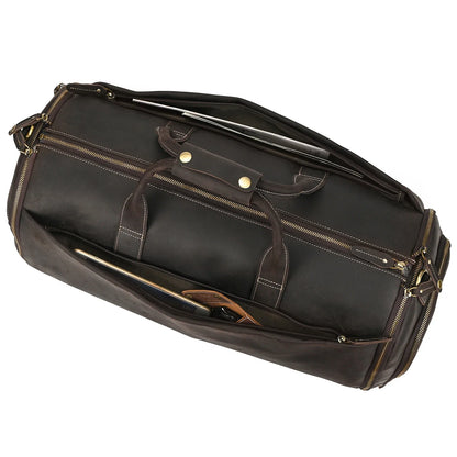 Crazy Horse Leather Travel Bag for Suits