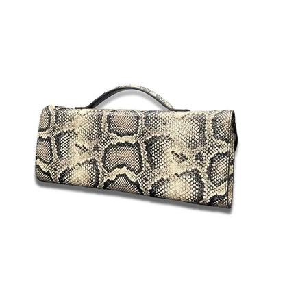 Luxury Snakeskin Top Handle Shoulder Bag