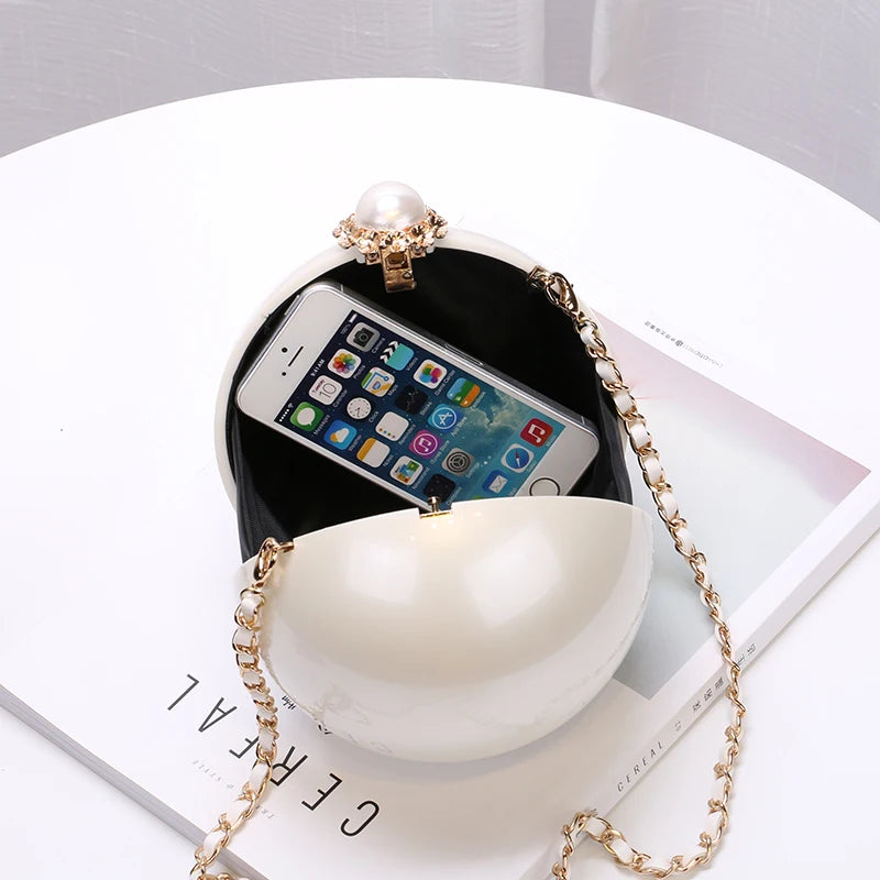 Pearl Sphere Evening Crossbody Bag