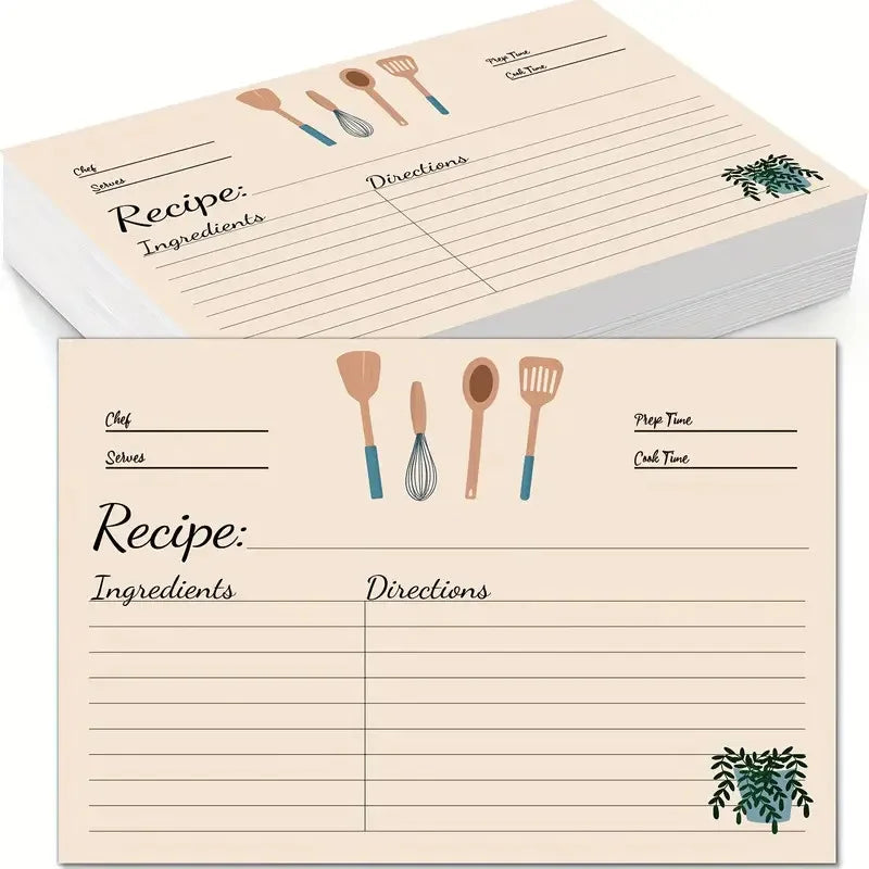 Kitchen Recipe Cards Set