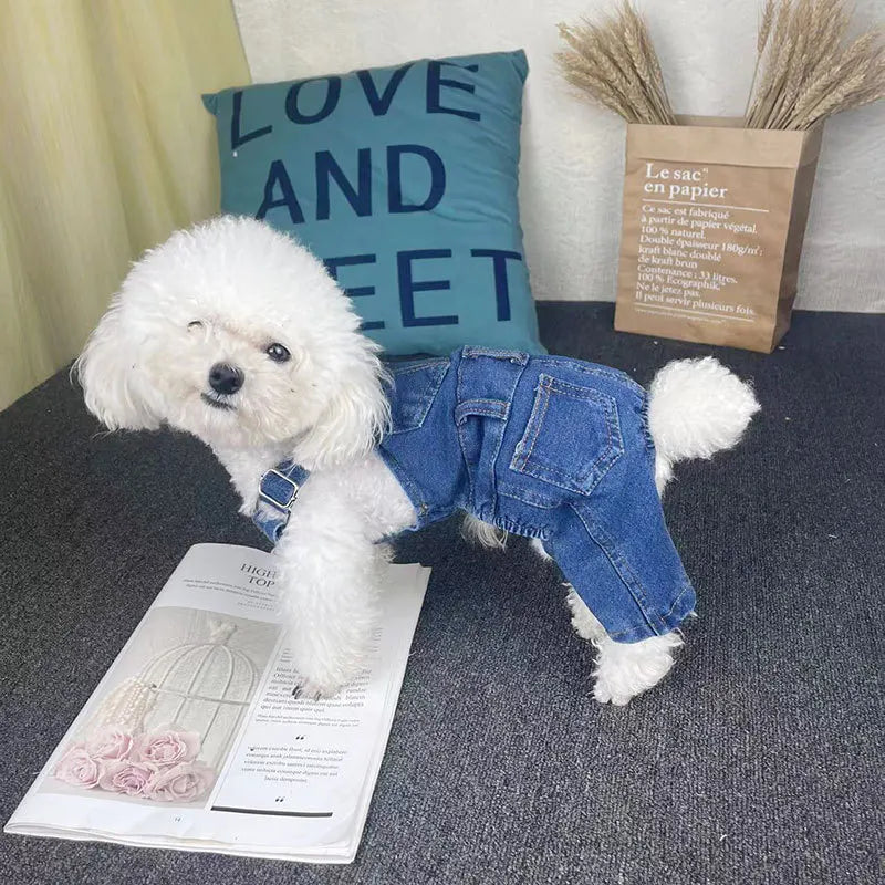 Denim Jean Overalls for Dogs