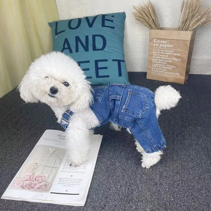 Denim Jean Overalls for Dogs