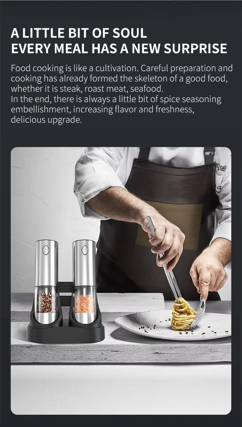Electric Spice Grinder Set with Charging Base