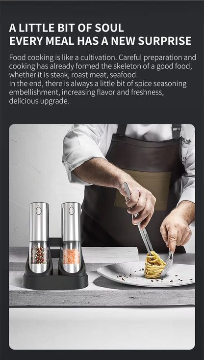 Electric Spice Grinder Set with Charging Base