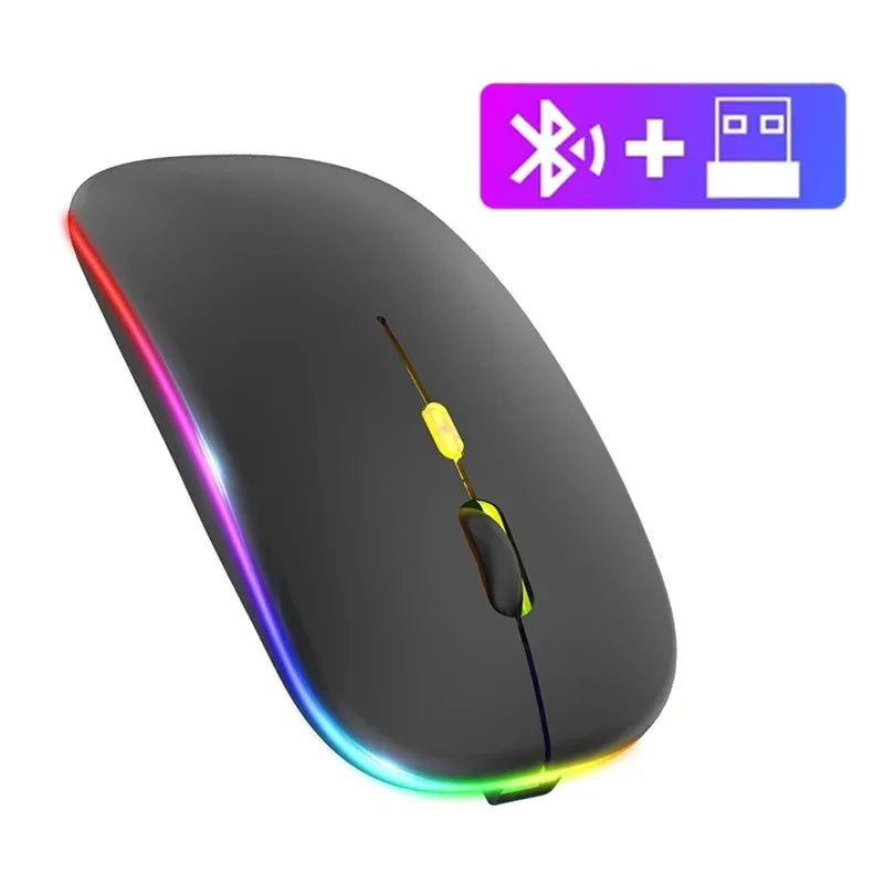 Bluetooth 5.2 & 2.4GHz Rechargeable RGB Wireless Gaming Mouse