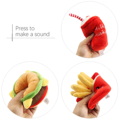 Food Shape Squeaky Plush Dog Toy