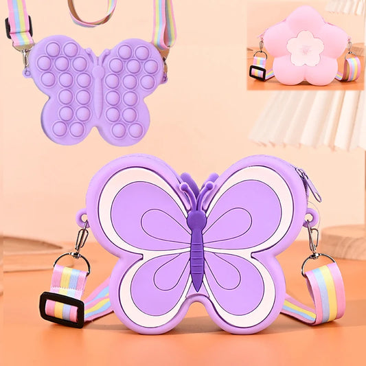 Cute Silicone Butterfly Kids Crossbody Bag