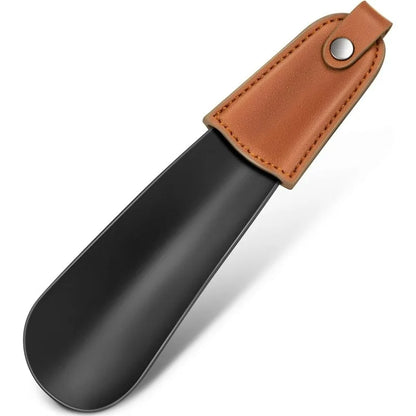 Stainless Steel Shoe Horn with Leather Handle