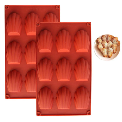 9-Cavity Silicone Madeleine Baking Mould Set