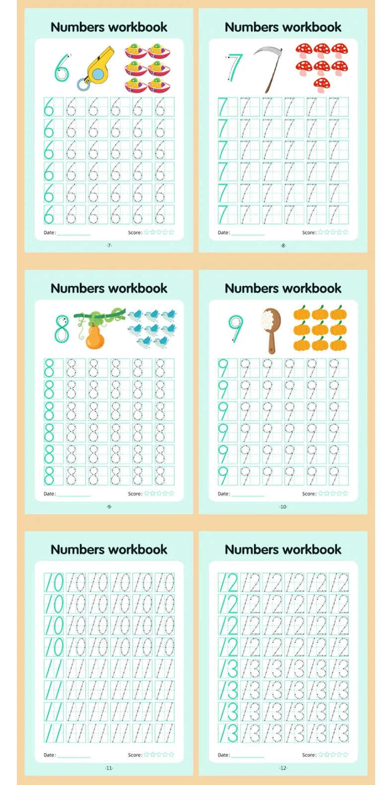 0–100 Number Tracing Practice Workbook