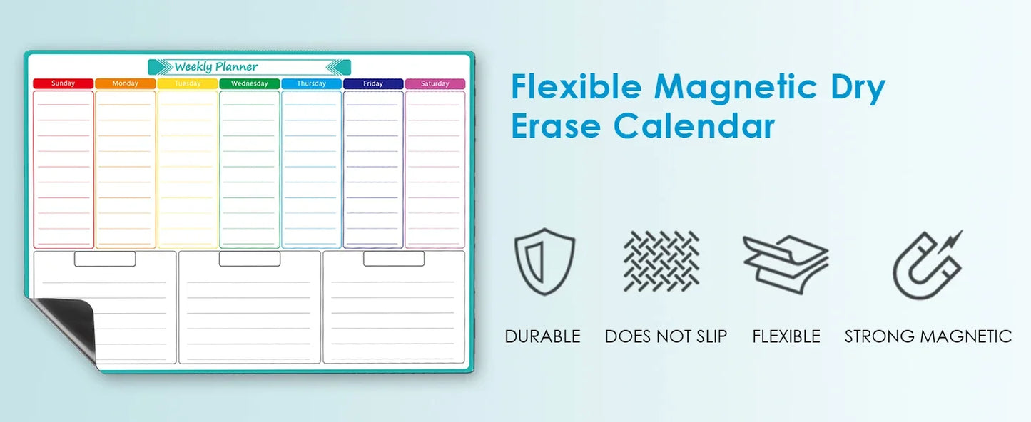 A3 Magnetic Weekly & Monthly Planner Whiteboard for Fridge