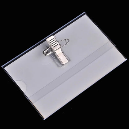 Transparent ID Badge Holders with Safety Pin Clip