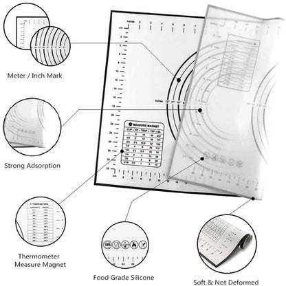 Fiberglass Silicone Baking Mat with Measurement Guide