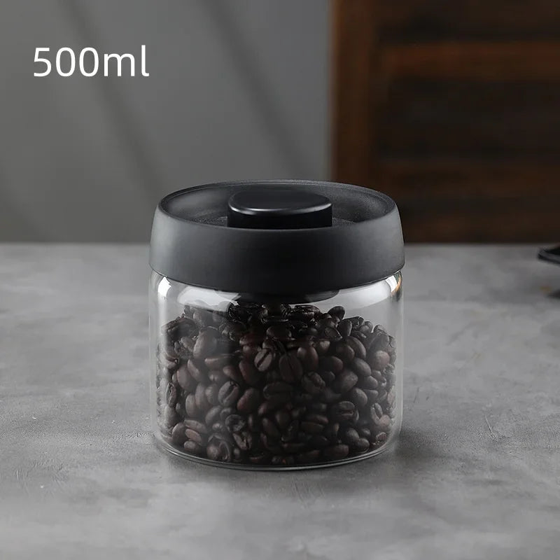 Vacuum Glass Coffee Bean Storage Jar