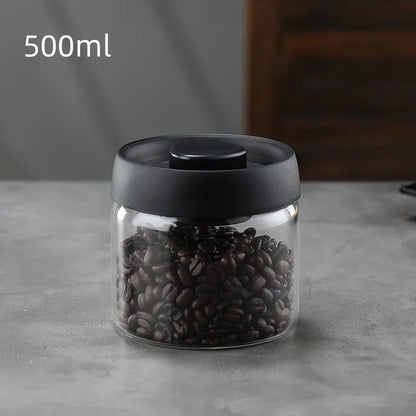 Vacuum Glass Coffee Bean Storage Jar
