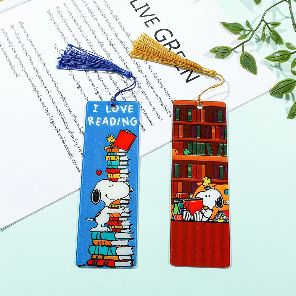 Cute Snoopy Acrylic Bookmark with Tassel