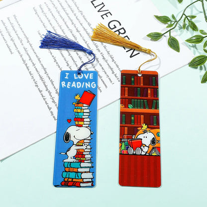 Cute Snoopy Acrylic Bookmark with Tassel