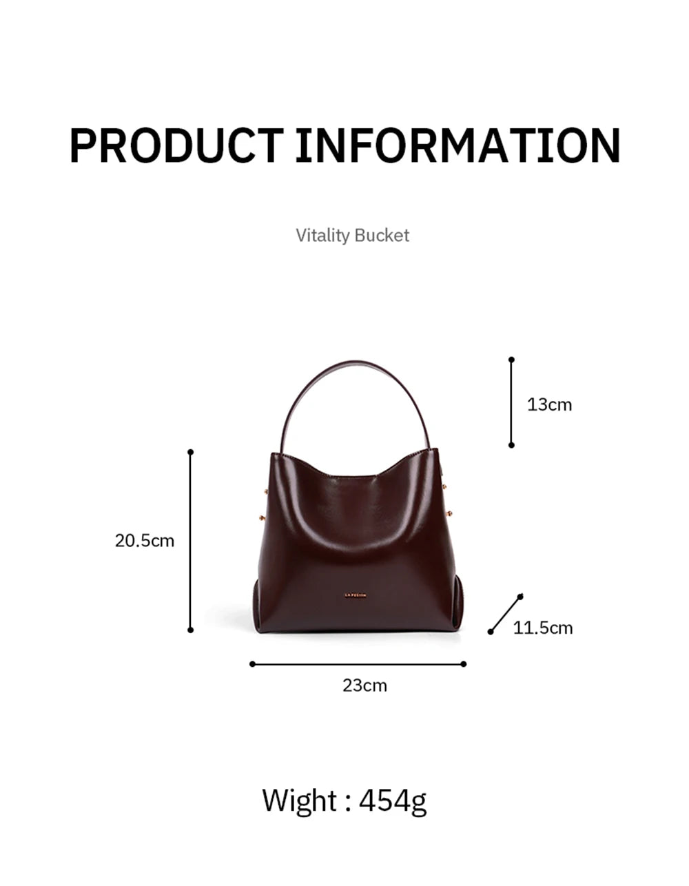 LA FESTIN Split Leather Bucket Tote Bag