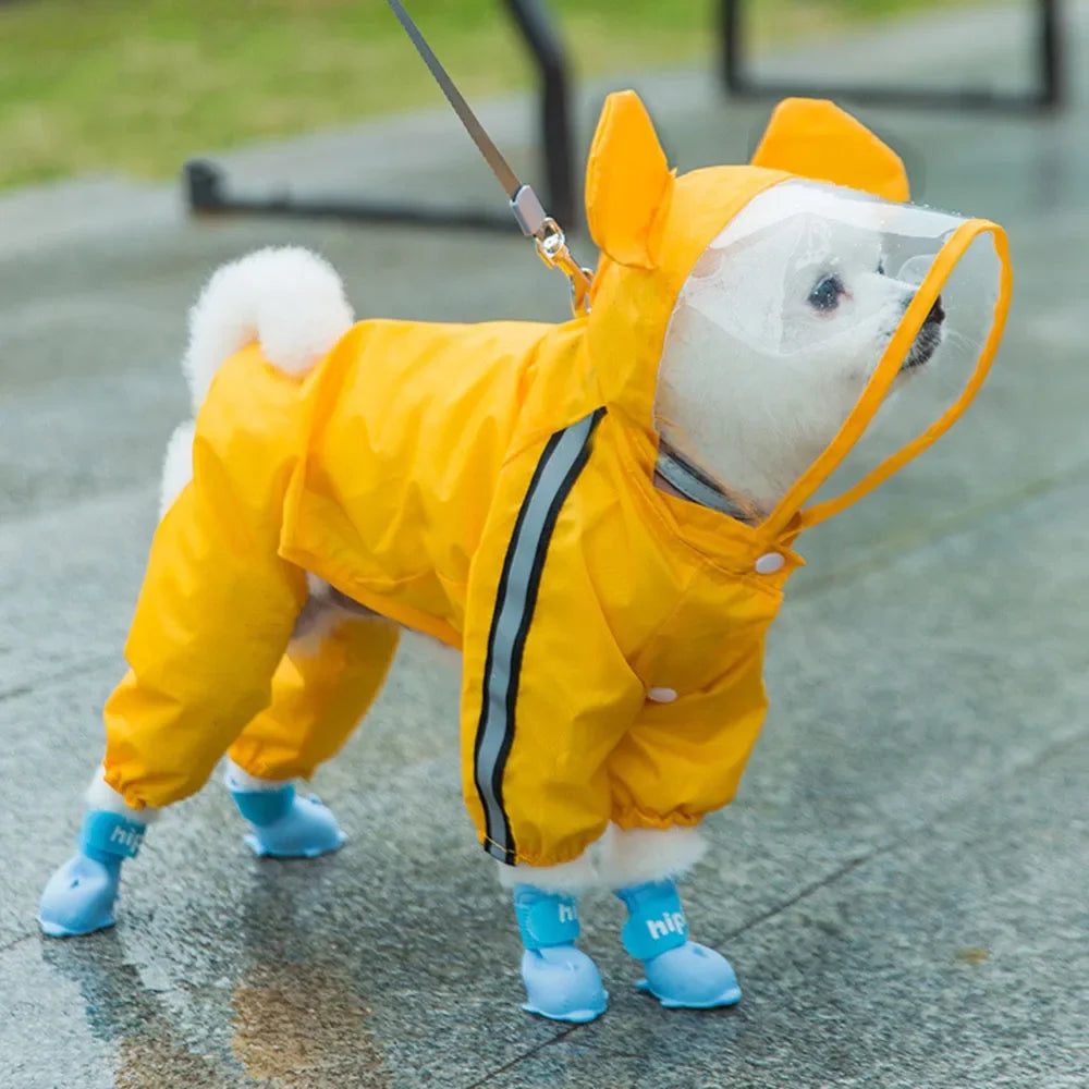 Full Coverage Hooded Rain Suit for Dogs
