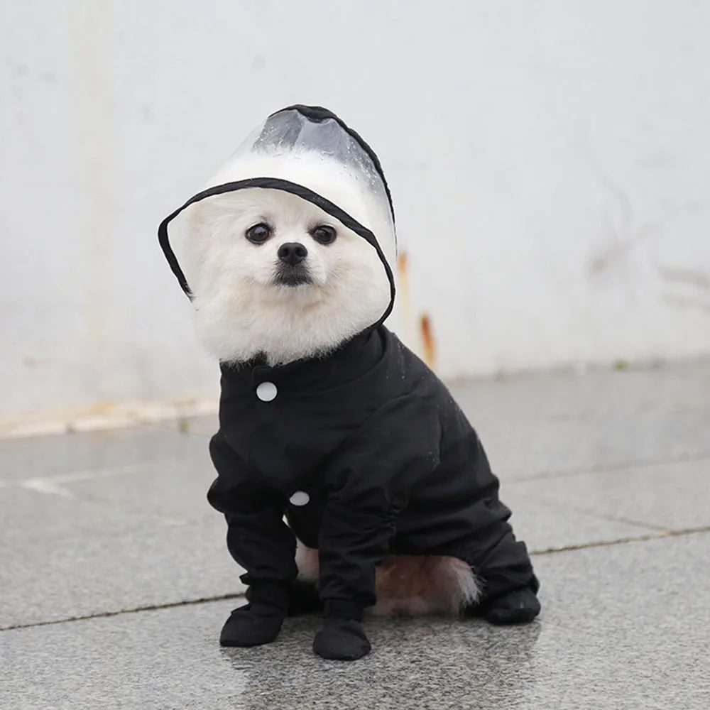Full Body Dog Raincoat – Waterproof Hooded Pet Rain Jacket