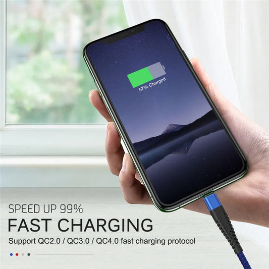 USB-A to Lightning Braided Fast Charging Cable